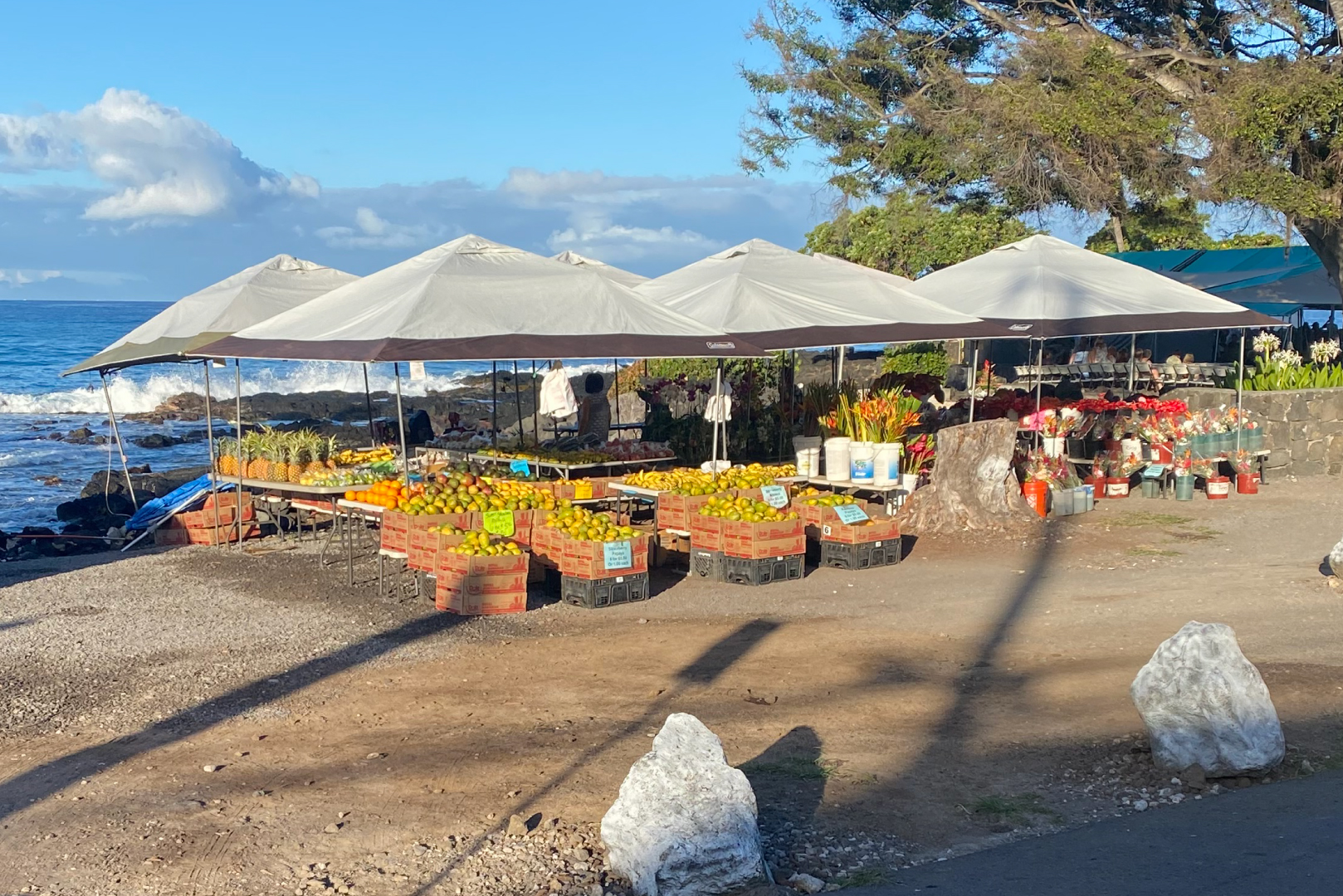 A view of the farmer's market by the Living Stones Church