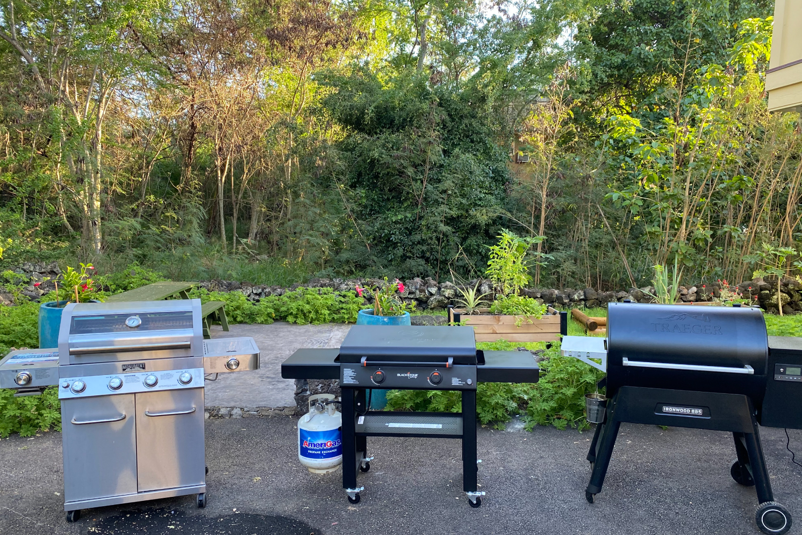 A view of the available outdoor cooking options