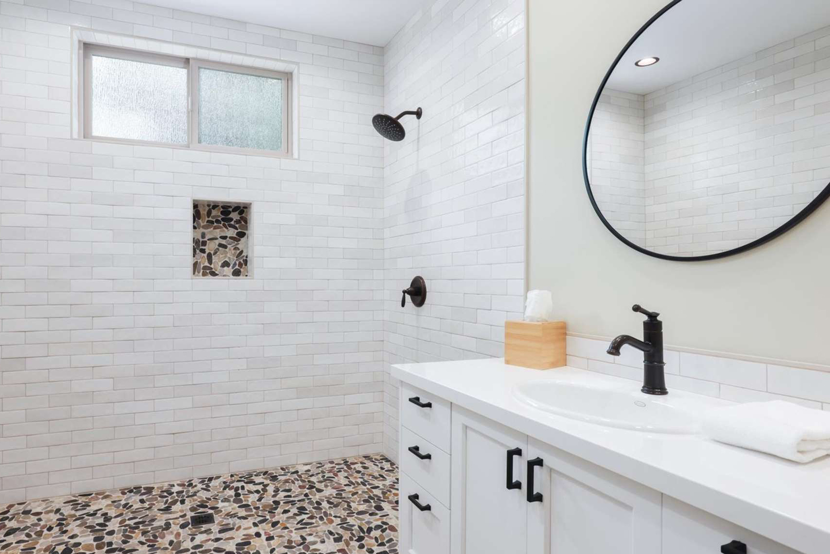 A view of the bathroom attached to the northeast bedroom