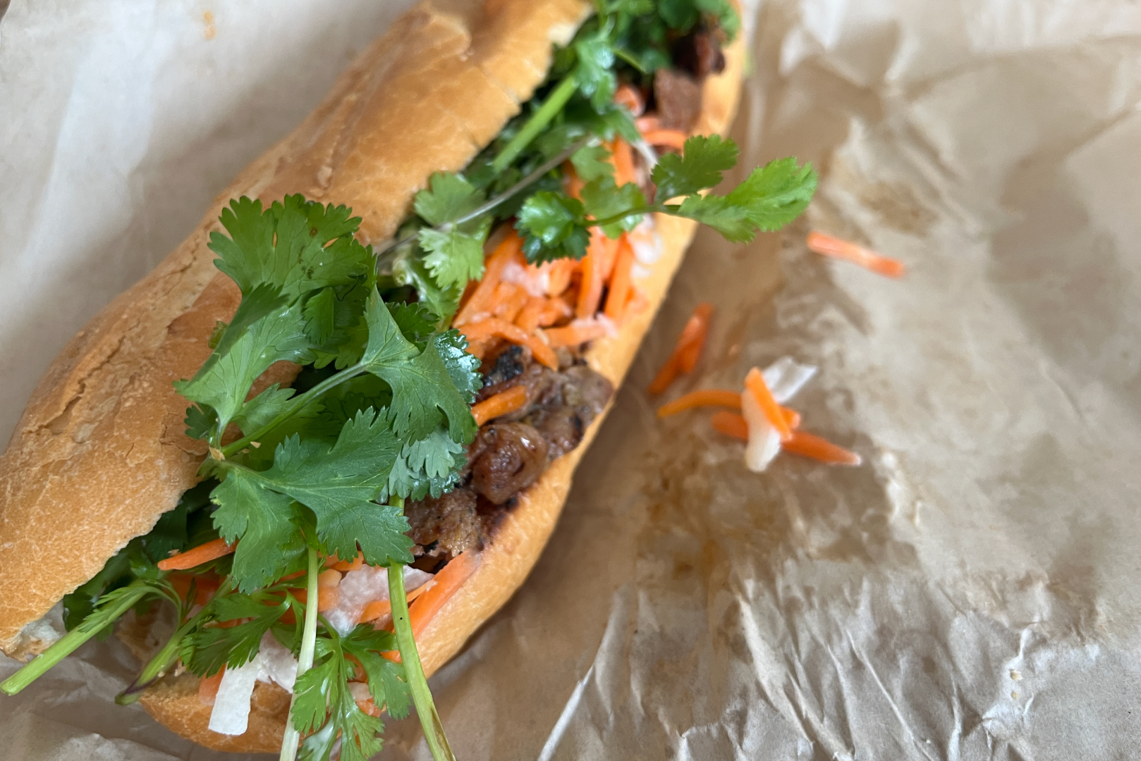A Banh Mi sandwich from Saigon Beach