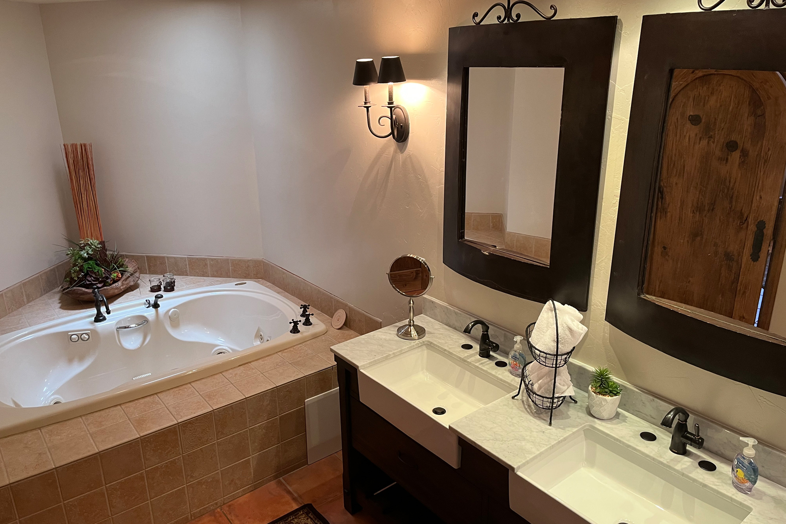 The bathroom connected to the primary room