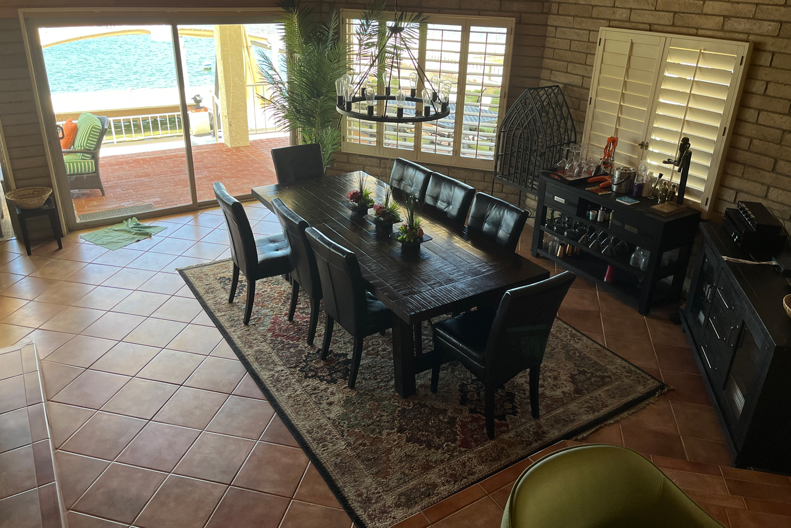 Another view of the dining area looking out towards the river